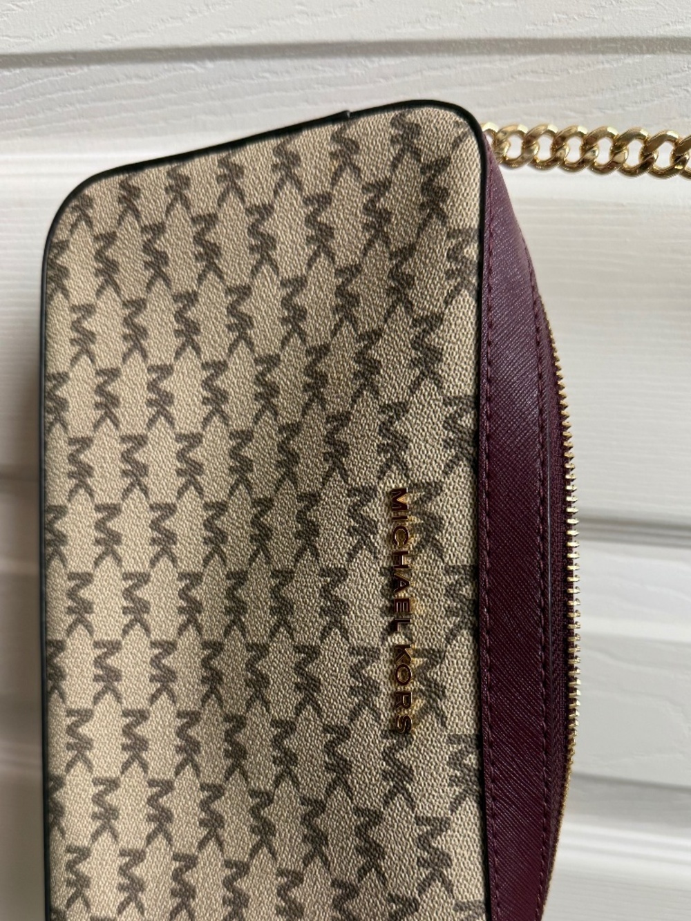 Michael Kors Crossbody with Maroon Accents